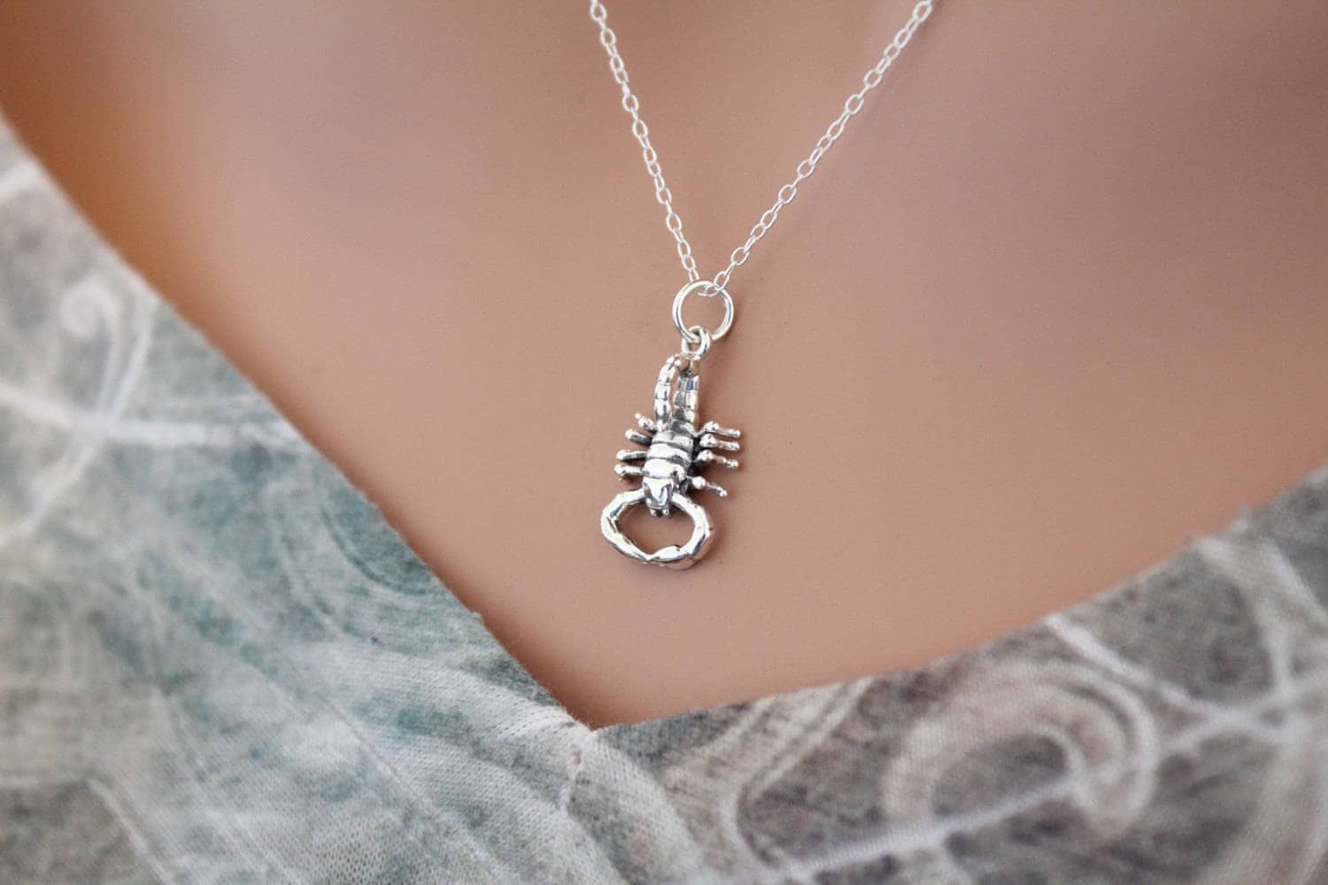 sterling Silber Skorpion Halskette Western Charm Schmuck von HannahCatherines