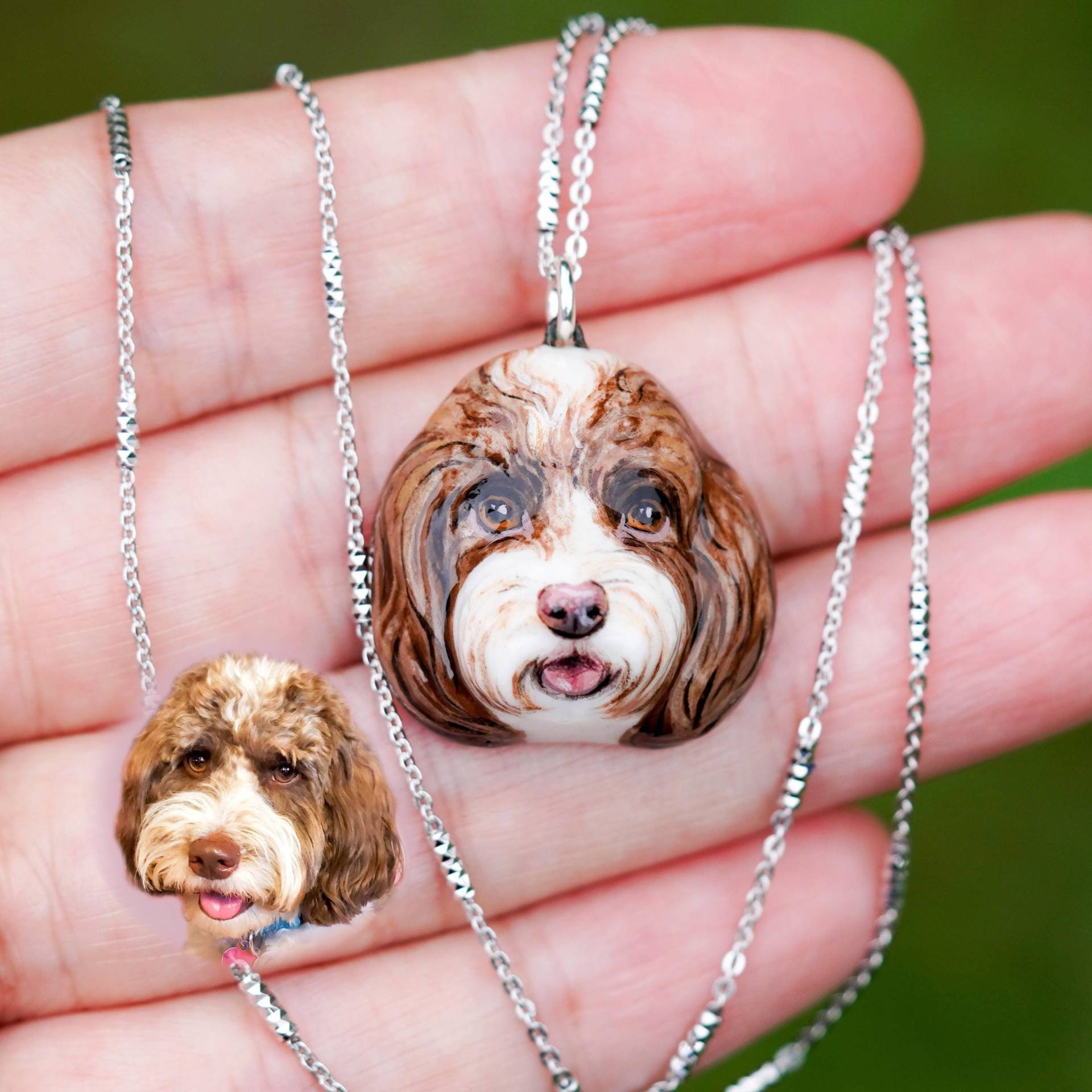 Personalisierte Hunde Portrait Halskette Personalisierter Haustier Schmuck von HannahLoveCeramics