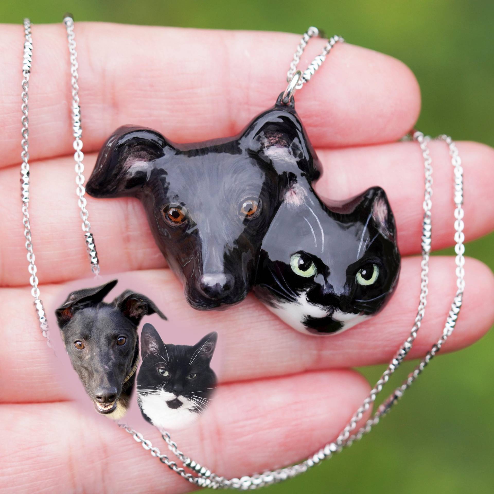 Tier Portrait Halskette Hund & Katze Schmuck von HannahLoveCeramics