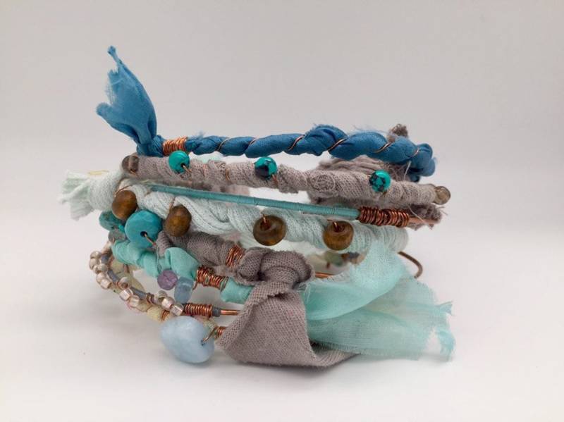 Boho Kupfer Metall Armreif Für Frauen, Mit Aquamarin, Türkis Hippie Armband Boho Kupfer Metall Armreif Für Frauen, Mit Aquamarin, Türkis Hippie Armband von HannahMillerArtist