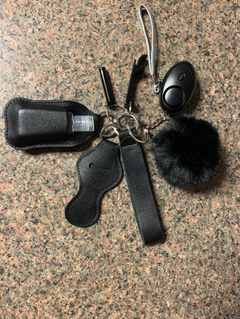 Personal Safety Alarm Schlüsselanhänger Set | Handgelenksarmband Lipgloss Flüssigkeitshalter Frauen Teenager Mama Weihnachtsgeschenk Sale Sanitizer von HannasCreationStudio