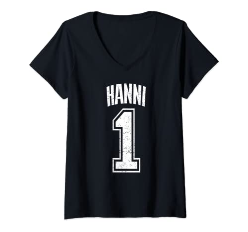 Damen Hanni Supporter Number 1 Größter Fan T-Shirt mit V-Ausschnitt Damen Hanni Supporter Number 1 Größter Fan T-Shirt mit V-Ausschnitt von Hanni Support Kleidung & Geschenke für Fans