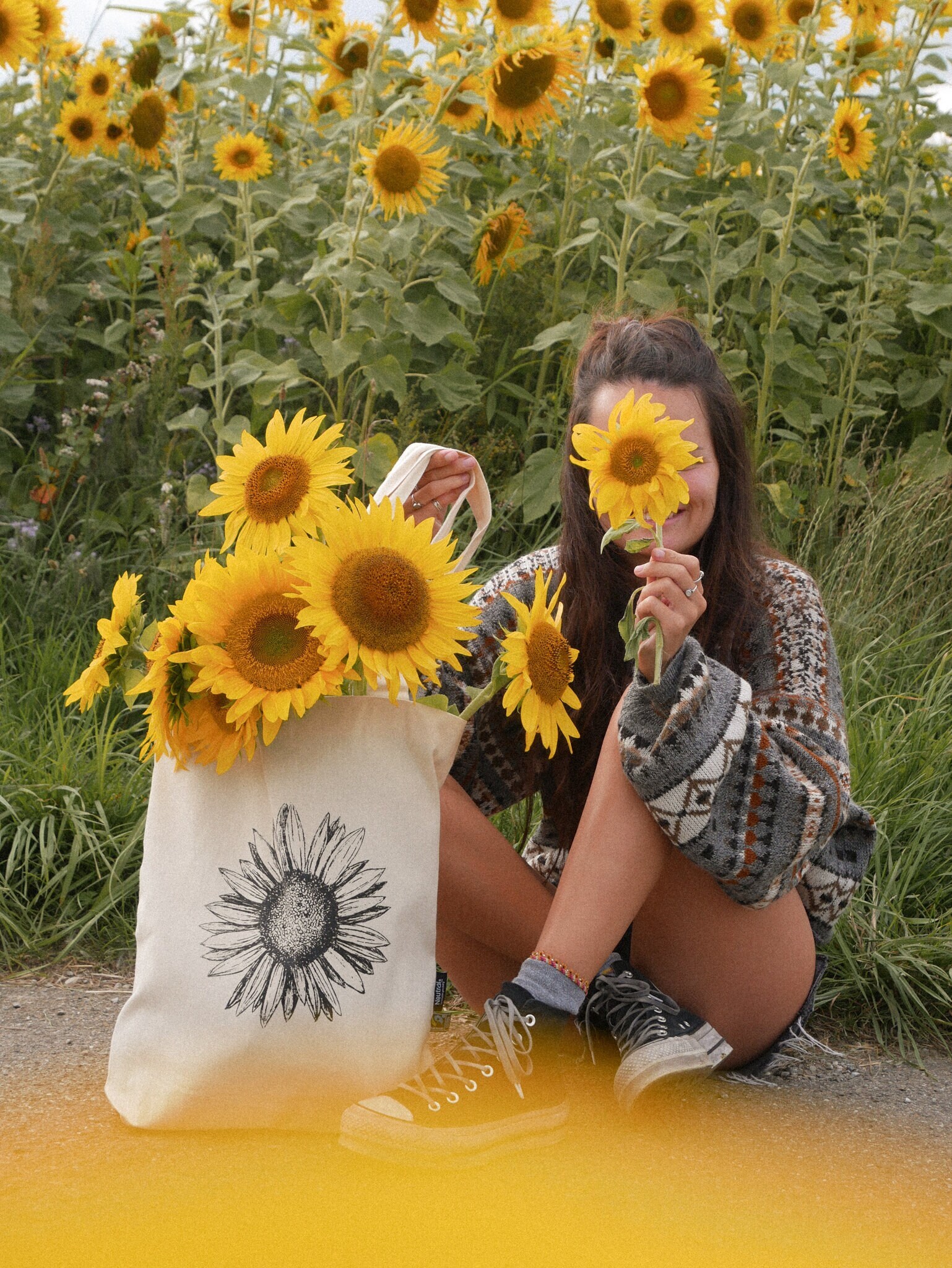 Jutebeutel - Sonnenblume Jutebeutel - Sonnenblume von HannibelleArts