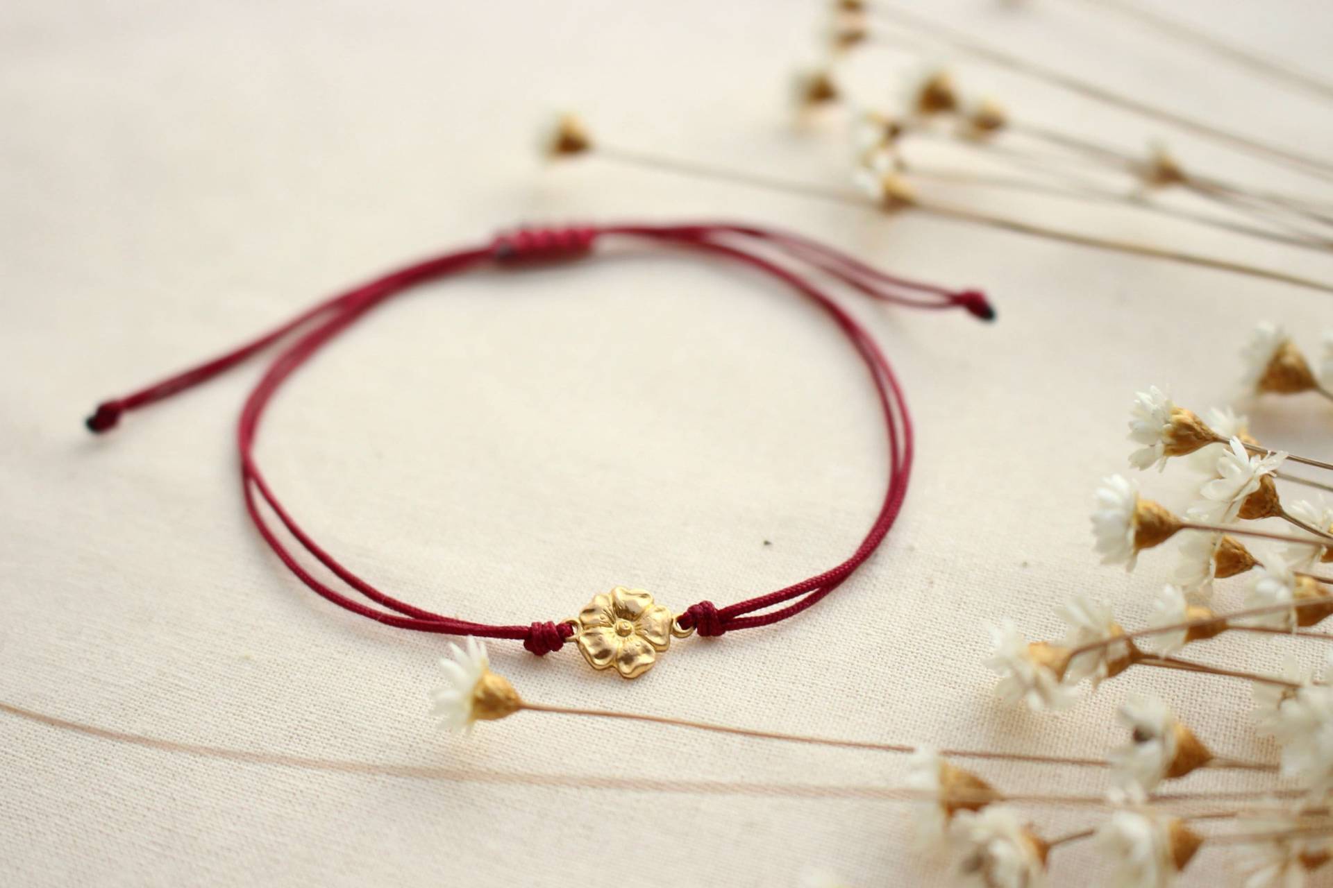 Kordel Blumen Armband/Fußkette - Hannischjewelry von HannischJewelry