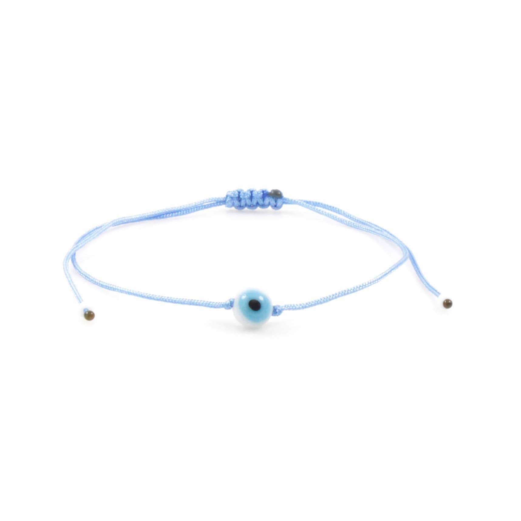 Kordel Evil Eye Blau Weiß Rund Perle Armband/Fußkette - Hannischjewelry von HannischJewelry