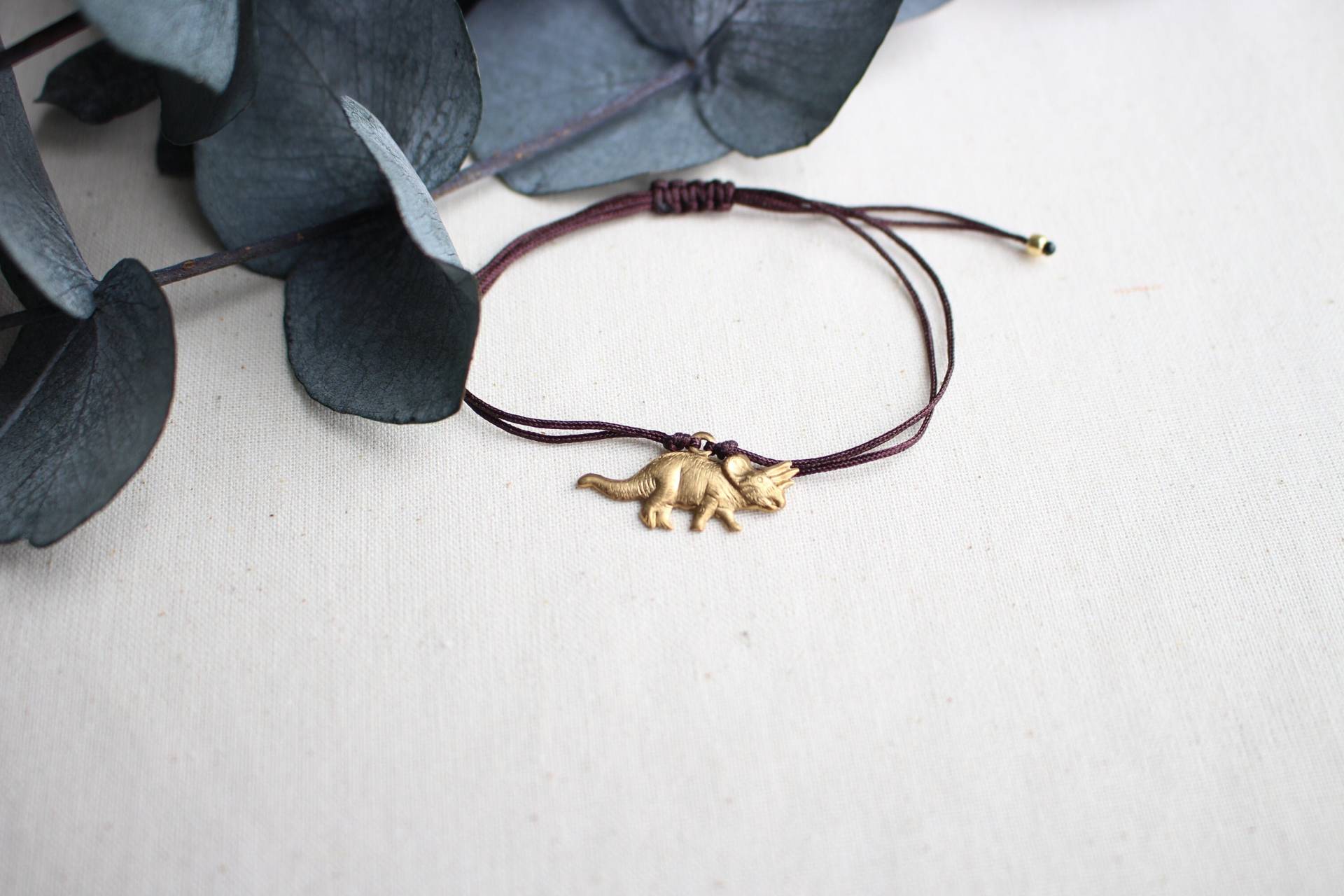 Kordel Triceratops Gold Armband/Fußkette - Hannischjewelry von HannischJewelry