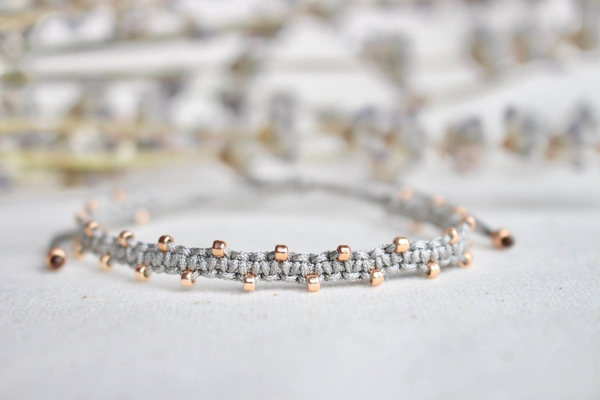 Makramee Kupfer Perlen Armband/Fußkette - Hannischjewelry von HannischJewelry