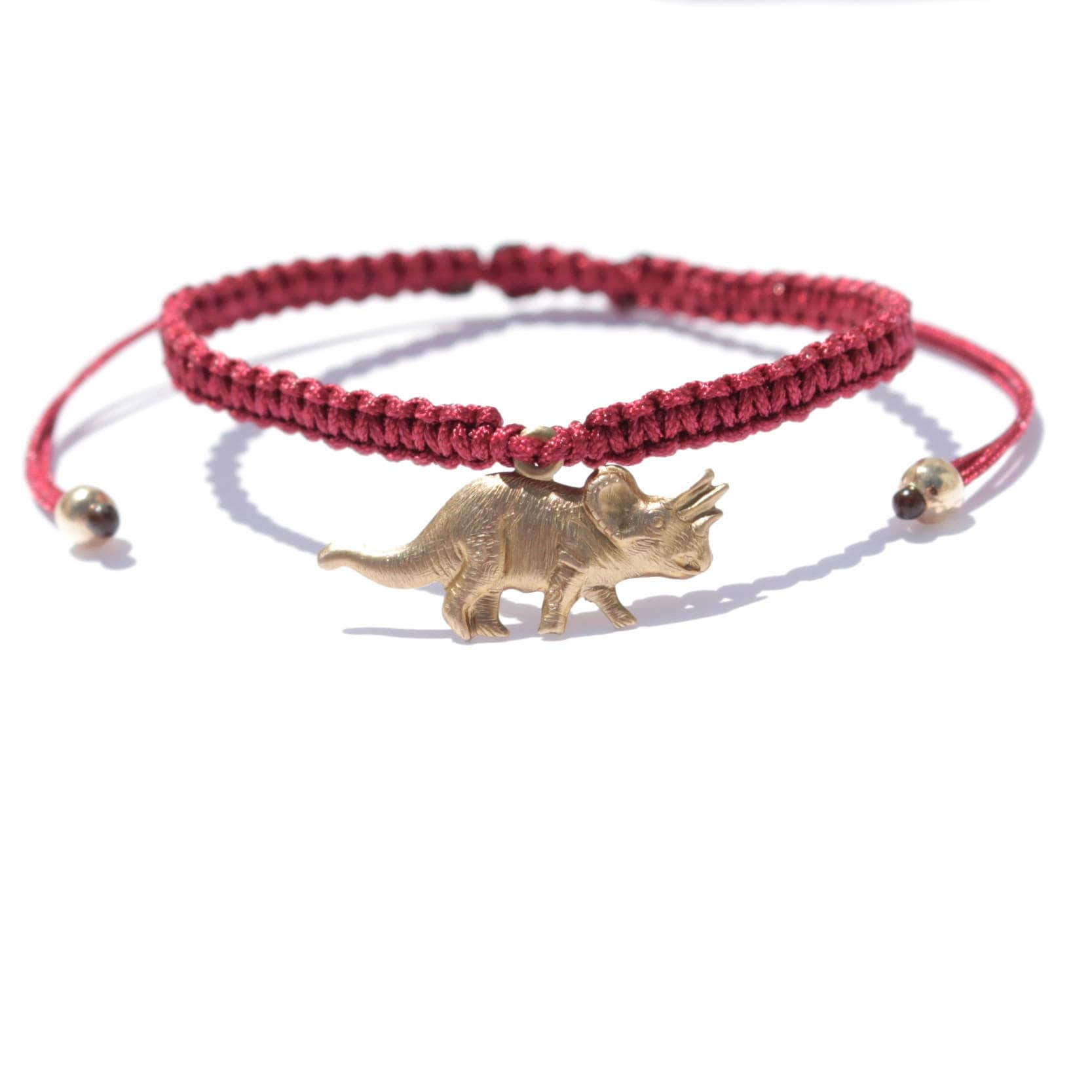 Makramee Triceratops Gold Armband/Fußkette - Hannischjewelry von HannischJewelry