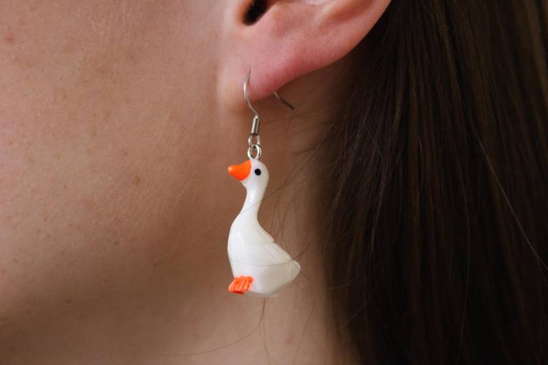 Ohrring Edelstahl Gans - Hannischjewelry von HannischJewelry