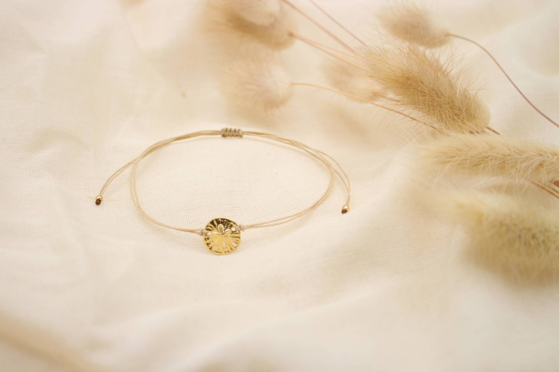 Ultra Slim Kordel Sanddollar Gold Armband/Fußkette - Hannischjewelry von HannischJewelry