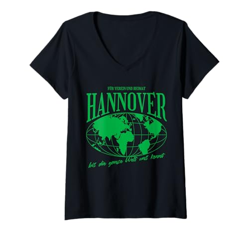 Damen Hannover Heimat Fußball Stolz T-Shirt mit V-Ausschnitt Damen Hannover Heimat Fußball Stolz T-Shirt mit V-Ausschnitt von Hannoveraner Fan Tradition Fans Geschenkidee