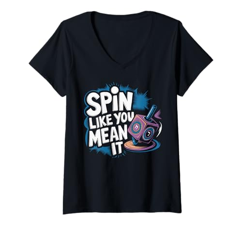 Damen Chanukah Jüdischer Feiertag Chanukah Dreidel Champion T-Shirt mit V-Ausschnitt Damen Chanukah Jüdischer Feiertag Chanukah Dreidel Champion T-Shirt mit V-Ausschnitt von Hannukah Jewish Holiday Dreidel Champion