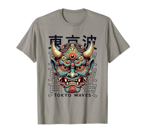 Yokai Oni Gesichtsmaske Japanischer Teufel Japanischer Dämon Oni Maske T-Shirt von Hannya Oni Mask Aesthetic