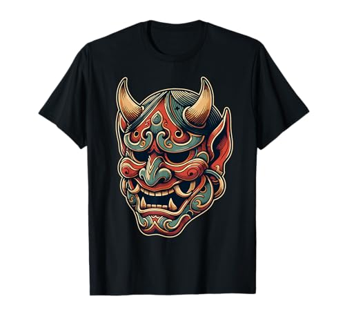 Yokai Oni Gesichtsmaske Japanischer Teufel Japanischer Dämon Oni Maske T-Shirt Yokai Oni Gesichtsmaske Japanischer Teufel Japanischer Dämon Oni Maske T-Shirt von Hannya Oni Mask Aesthetic