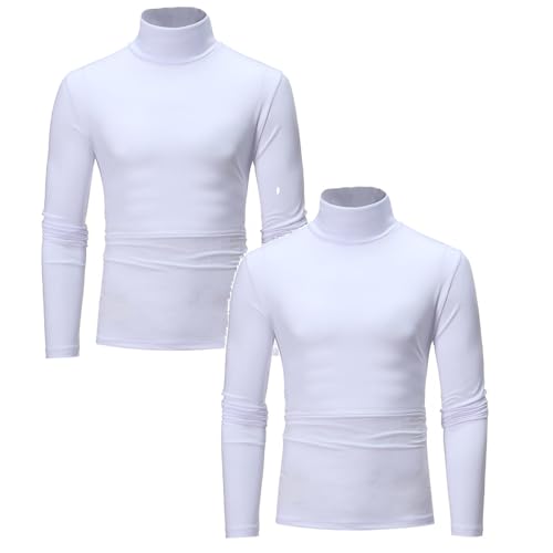 2 Pack Rollkragenpullover Herren Slim Fit Compression Rollkragen Rollkragenpullover Langarmshirt Baumwolle Freizeit Lang Unterhemd Longsleeve Einfarbig Basic Kompressionsshirt 2 Pack Rollkragenpullover Herren Slim Fit Compression Rollkragen Rollkragenpullover Langarmshirt Baumwolle Freizeit Lang Unterhemd Longsleeve Einfarbig Basic Kompressionsshirt von Hanraz