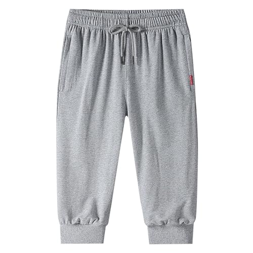 3/4 Hose Herren Sport, 3/4 Hose Herren Dreiviertel Kurze Sommerhose Sportshorts Outdoor Bermuda Shorts Stoffhose Caprihose Atmungsaktiv Freizeithose Sweatpants von Hanraz