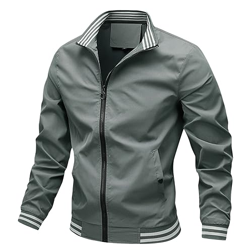 Black Friday, Bomber Jacket Herren Stehkragen Soft Kurze Winterjacke Übergangsjacke Warm Freizeit Herbst Bomberjacke Pilotenjacke Leichte Lässige Mit Taschen Fliegerjacke Freizeitjacke von Hanraz