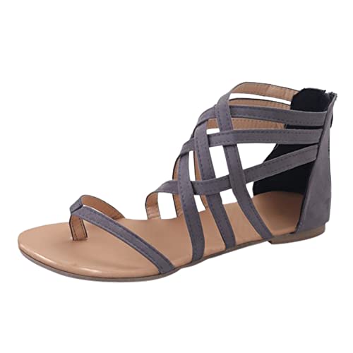 Damen Chunky Blockabsatz Comfy Slider Roman Sandalen Sommer Flip Flops Damen Leicht Blockabsatz von Hanraz