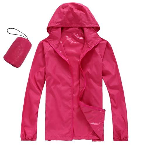 Damen Regenjacke, Regenjacke Herren Wasserdicht Ultraleichte Atmungsaktiv Regenmantel Sportjacke Einfarbig Leichte Faltbar Windbreaker Winterjacke Mit Aufbewahrungstasche von Hanraz