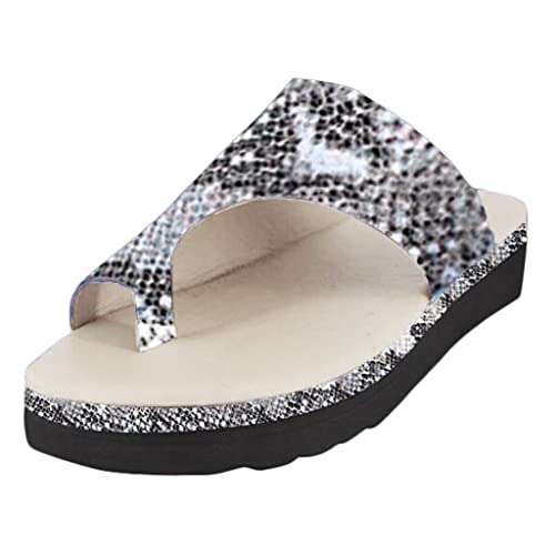 Damen Riemchensandalen Sandals Casual Sommer Flache Sandalen Damen Strass Casual Strand Bequeme Elegant von Hanraz