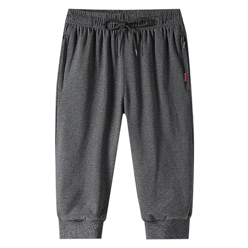 Dreiviertel Hose Herren Stretch, 3/4 Hose Herren Dreiviertel Kurze Sommerhose Sportshorts Outdoor Bermuda Shorts Stoffhose Caprihose Atmungsaktiv Freizeithose Sweatpants von Hanraz