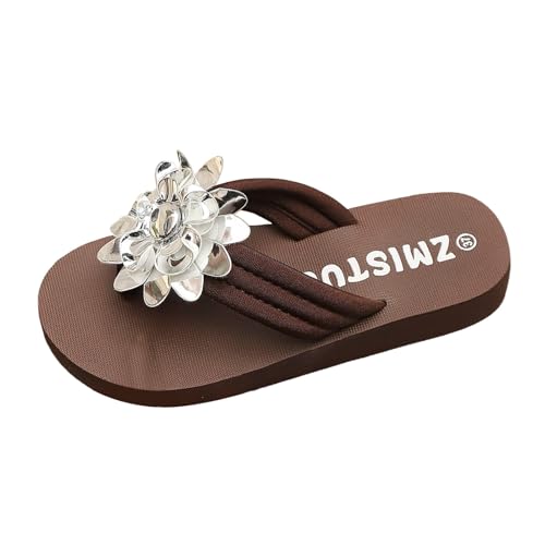 Flip Flops Damen 40 Gold, Flip Flops Damen Elegant Flache Stoff Badelatschen Strandschuhe Badeschuhe Leichte rutschfeste Badeschlappen Sandalen Zehentrenner von Hanraz