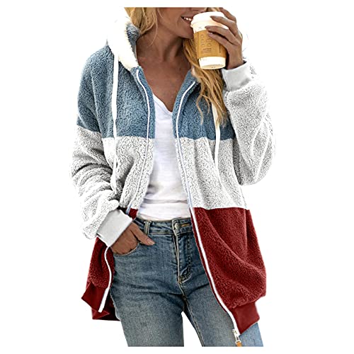 Freizeitmantel Damen Frau Wintermantel Wollmantel Trenchcoat Gefüttert Hoodie Übergangsjacke Sweatjacke Übergangsmantel Winterjacke Fleecejacke Hybridjacke Damen-Tourenjacke Damen-Kapuzenjacke von Hanraz