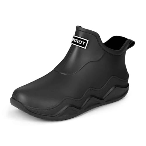 Gummistiefel Herren 48, Gummistiefel Herren Damen Sports rutschfest Gummischuhe Regenschuhe Wasserdicht Outdoor Angelstiefel Schwarz Boots Bequem Gartenstiefel Regenstiefel, Regenschuhe von Hanraz