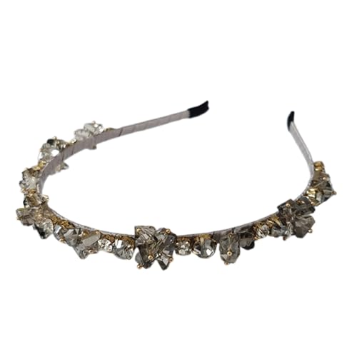 Haarreif Dirndl - Haarreifen Damen Elegant - Haarschmuck Mit Anti-Rutsch Zähnen Haare Strasssteinen Dirndl Haarreif Blumenmuster Sommer Frisuren Oktoberfest Accessoires,Schwarz von Hanraz