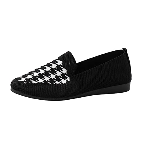 Hanraz Ballerinas Mädchen, Klassische Freizeitschuhe Bequem Strick Ballerinas Damen Weit Schuhe Damen Elegant Flach Sommer Schuhe Flache Schuhe von Hanraz