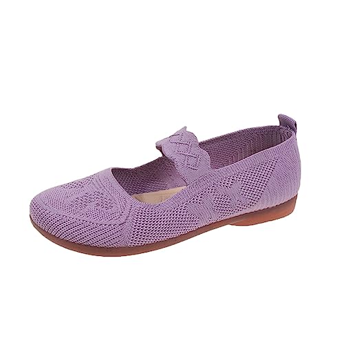 Hanraz Ballerinas Strick: rutschfest Sneaker Bequem Ballerinas Strick Damenschuhe Schwarz Bequem Komfortable Damenschuhe Flache Schuhe von Hanraz