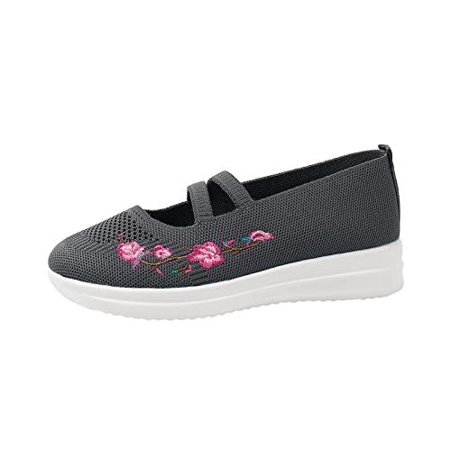 Hanraz Damen Ballerinas Slip on Knit Bequem Sneaker Elegant Balerinaschuhe Damen Sommer Schwarz Ballerinas Strick Stricken Sommerschuhe Damenschuhe von Hanraz