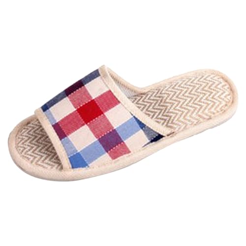 Hanraz Damen Hausschuhe, Hausschuhe Damen Sommer Leinen Slip on Outdoor Sommerschuhe Damenhausschuhe Atmungsaktiv Wolkenschuhe Strandschuhe Bequem Fussbett Unisex Größe Filzhausschuhe von Hanraz