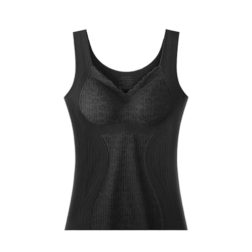 Hanraz Damen Unterhemden Mit Spitze, Unterhemden Damen Mit Spitze Warm BH Hemdchen Bequeme Mit Cups Unterhemd Ärmellos Thermo Trägertop Ohne Bügel Stretch Top von Hanraz