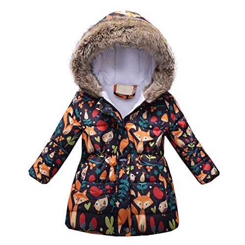 Hanraz Fleecejacke Kinder Outdoor Fleecejacke Atmungsaktiv Mädchen Winterjacke Mädchen Steppjacke Wintermantel Plüschjacke Verdickte Kinder Mädchen Winterjacke Daunenjacke von Hanraz