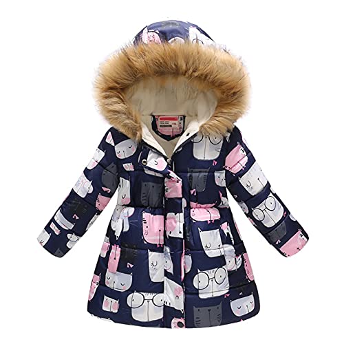 Hanraz Kinder Mädchen Winterjacke Winter Übergangsjacke Leichte Plüschjacke Kinder Wintermantel Mädchen Jacke Winter Parka Jacke Warme Mädchen Winterjacke Daunenjacke von Hanraz