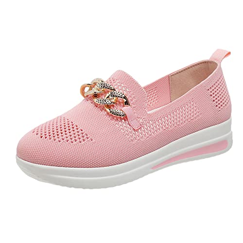 Hanraz Slip on Ballerinas Damen rutschfest Balerinaschuhe Knit Schuhe Damen Freizeitschuhe Damen Sommer Weiss Flach Sportschuhe Ballerinas Schuhe von Hanraz