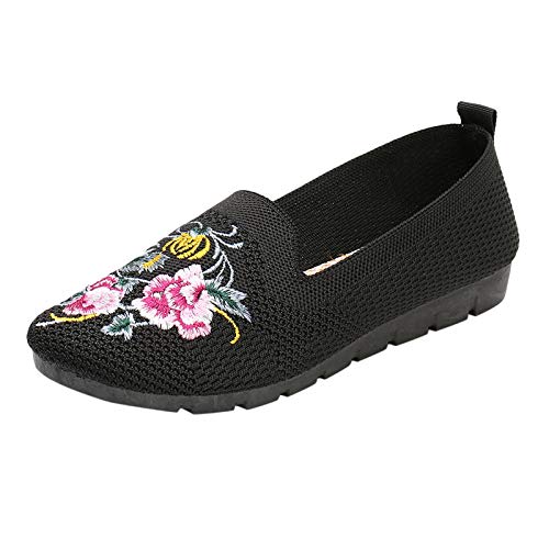 Hanraz Stoffballerinas Damen, Stricken Balerinaschuhe Sportlich Balerinaschuhe Damen Elegant Stoffballerinas Damen Weiß Sommer Sportschuhe Sommerschuhe von Hanraz