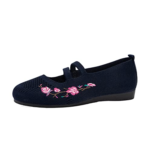 Hanraz Strick Ballerinas Damen Eleganter Damenschuhe Elegant Damen Schuhe Ballerinas Elegant Freizeitschuhe Damen Sommer Slipper Sportlich Stoffballerinas Sneaker von Hanraz