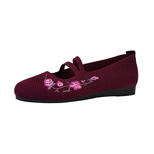 Hanraz Strick Ballerinas Damen: Klassische Balerinaschuhe Bequem Freizeitschuhe Damen Sneaker Damenschuhe Elegant Komfortable Freizeitschuhe Sommerschuhe von Hanraz