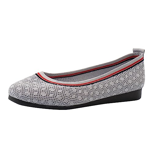 Hanraz Strick Ballerinas Damen: Knit Freizeitschuhe Sportlich Balerinaschuhe Damen Elegant Bequem Strick Ballerinas Damen Spitze Flat Balerinaschuhe Schuhe von Hanraz