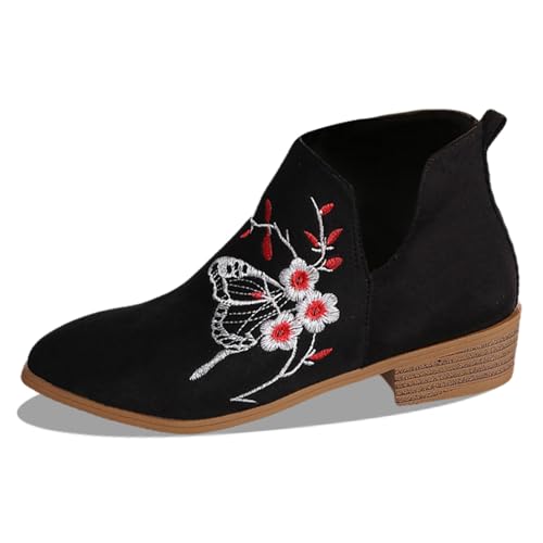 Hanraz Western Boots Damen - Cowboystiefel Damen Niederung Halbstiefel Cowboy Boots Blockabsatz Stiefel Stickereien Trichterabsatz Westernstiefel Sommer Übergangsstiefel | Schwarz,beige Gr.36-42 Hanraz Western Boots Damen - Cowboystiefel Damen Niederung Halbstiefel Cowboy Boots Blockabsatz Stiefel Stickereien Trichterabsatz Westernstiefel Sommer Übergangsstiefel | Schwarz,beige Gr.36-42 von Hanraz