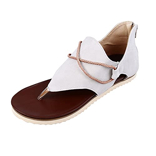 Hoher High Absatz Heel Peep Flip Flops Flache Zehentrenner One Band Knöchelriemen Flache Sandalen Offener Zeh Plateau Walkingschuhe von Hanraz