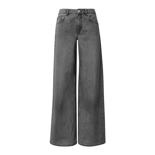 Jogginghose Damen Baumwolle, Baggy Jeans Mädchen Freizeit 2025 Teenager Jeans Freizeithose Y2K Hip Hop Jogginghose Breite Wide Leg Jeanshose Streetwear Bequem Schlaghose von Hanraz