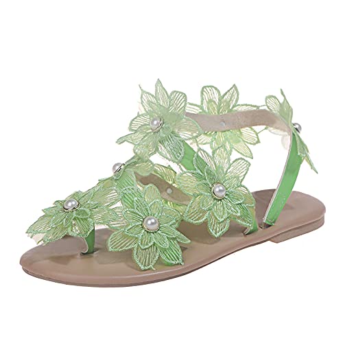 Mädchen Flach Sandaletten Schuhe Sommer Keilsandaletten Römische Freizeit Mit Absatz Slide Sandal mit Absatz von Hanraz