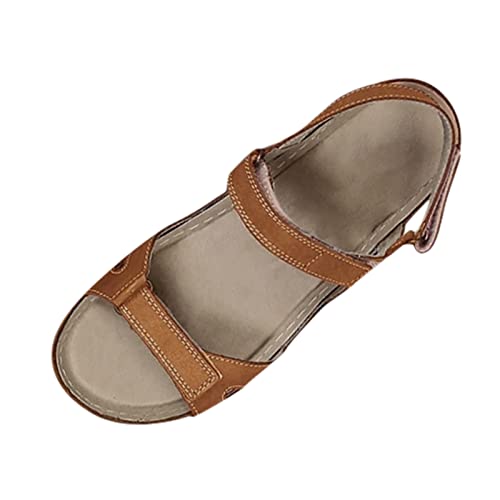 Open Toe Frauen rutschfest Comfy Slider Roman Sandalen Keilabsatz Bohemian Slide Niedrigabsatz Sandalen Knopfleiste von Hanraz