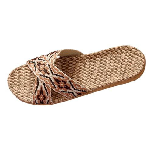 Pantoffeln Damen, Leinen Hausschuhe Damen Sommer Slip on Atmungsaktiv Strandschuhe Damenhausschuhe Bequem Gästehausschuhe Schlappen Fussbett Größe Offene Leichte Sandalen Pantoffeln Damen, Leinen Hausschuhe Damen Sommer Slip on Atmungsaktiv Strandschuhe Damenhausschuhe Bequem Gästehausschuhe Schlappen Fussbett Größe Offene Leichte Sandalen von Hanraz