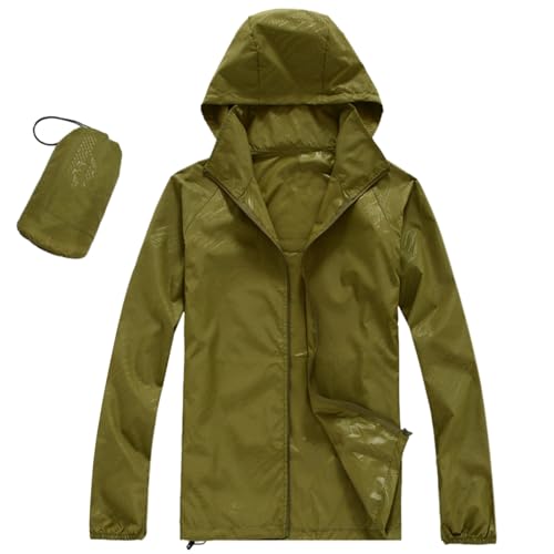 Regenjacke Damen, Fahrradjacke Windjacke Sportjacke Übergangsjacke Softshelljacke Regenmantel - Große Größen Leicht Faltbar Dünn Wasserdicht Schwarz Gelbe Grün 5Xl 4Xl, Regenjacke Damen Wasserdicht von Hanraz