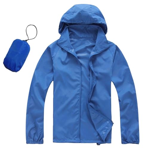Regenjacke Herren, Fahrradjacke Windjacke Sportjacke Übergangsjacke Softshelljacke Regenmantel - Große Größen Leicht Faltbar Dünn Wasserdicht Schwarz Gelbe Grün 5XL 4XL,Regenjacke Herren Wasserdicht von Hanraz