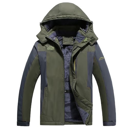 Regenjacke Herren, Softshelljacke Für Herren Winter Winddicht Windbreaker wasserdichte Atmungsaktiv Übergangsjacke Outdoor Warm Softshelljacke Windbreaker Herren Zip Lang Arbeitsjacke von Hanraz